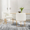 Raya Modern Wood Vegan Leather Dining Chair in Ivory - Set of 2 | Chaise de salle a manger moderne Raya en bois et cuir vegetalien ivoire - Lot de 2