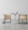 Cosmopolitan Mid-Century Modern Vegan Leather Metal Dining Chair in Tan - Set of 2 | Chaise de salle a manger moderne mi-siecle cosmopolite en cuir vegetalien et metal, couleur beige - Lot de 2