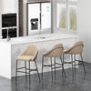 Gracie Modern Metal Upholstered Barstool in Tan and Black - Set of 3 | Tabouret de bar moderne en metal et tissu Gracie, coloris beige et noir - Lot de 3
