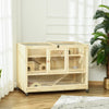 Pawhut Wooden Hamster Cage, 3 Tier Rat Cage With Openable Roof, Run, Ladders, Wheels, Tray, For Hams|Pawhut Cage A Hamster En Bois, Cage A Rats A 3 Niveaux Avec Toit Ouvrant, Echelles, Roues, Plateau,