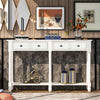 Phyllis Solid Wood Console Table With Drawers And Bottom Shelf - Ivory White | Table Console Phyllis En Bois Massif Avec Tiroirs Et Etagere Inferieure - Ivoire Blanc