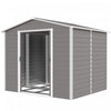 Outsunny 8'x7' Outdoor Storage Shed Garden Shed W/ Lock, Light Grey|Outsunny Abri De Jardin 8'x7' Avec Serrure Et Cadre De Sol, Gris Clair