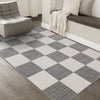 Covington Grey White Checkered Pattern Rug, 5'3" x 7'7" Indoor Area Rug | Tapis Covington a Carreaux Gris et Blanc, 5'3" x 7'7"