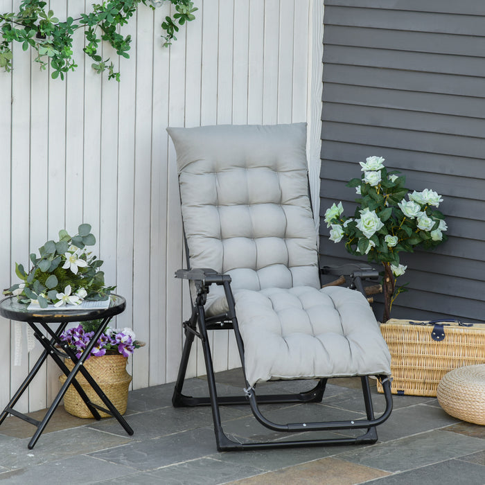 Outsunny Reclining Zero Gravity Chair With Adjustable Backrest, Light Grey