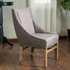 Lance Nailhead Trim Upholstered Fabric Dining Chair - Brown, Grey | Chaise De Salle A Manger Lance En Tissu Tapisse Avec Clous Decoratifs - Brun, Gris