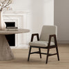 Stella Modern Wood Velvet Armchair in Champagne | Fauteuil moderne en bois et velours Stella, coloris champagne