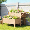 Outsunny Wooden Raised Garden Bed, 2-Tier Raised Planter with Shelf
