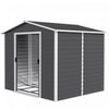 Outsunny 8'x7' Outdoor Storage Shed Garden Shed W/ Lock, Dark Grey|Outsunny Abri De Jardin 8'x7' Avec Serrure Et Cadre De Sol, Gris Clair