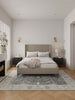 Promenade Mid-Century Modern Upholstered Velvet Queen Bed in Rustic Taupe | Lit Queen Promenade style milieu du siecle moderne en velours capitonne, coloris taupe rustique