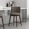 Evalyn Modern Wood Upholstered Counter Stool in Dove | Tabouret de comptoir moderne en bois avec revetement en tissu, coloris colombe, Evalyn