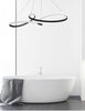Dainolite Nola LED Horizontal Pendant 50w Matte Black White Silicone Diffuser Lamp|Luminaire suspendu horizontal Nola de Dainolite en silicone blanc qui diffuse la lumière, avec fini noir mat et ampoule à DEL de 50 W