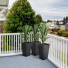 Outsunny Set Of 3 Tall Planters With Drainage Hole, Outdoor & Indoor Flower Pot Set For Front Door, |Outsunny Lot De 3 Pots De Fleurs Hauts Pour Porte D'entree, Entree, Patio Et Terrasse, Noir