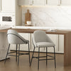 Gracie Modern Metal Upholstered Counter Stool in Stone Gray and Black - Set of 2 | Tabouret de comptoir moderne en metal et tissu Gracie, gris pierre et noir - Lot de 2
