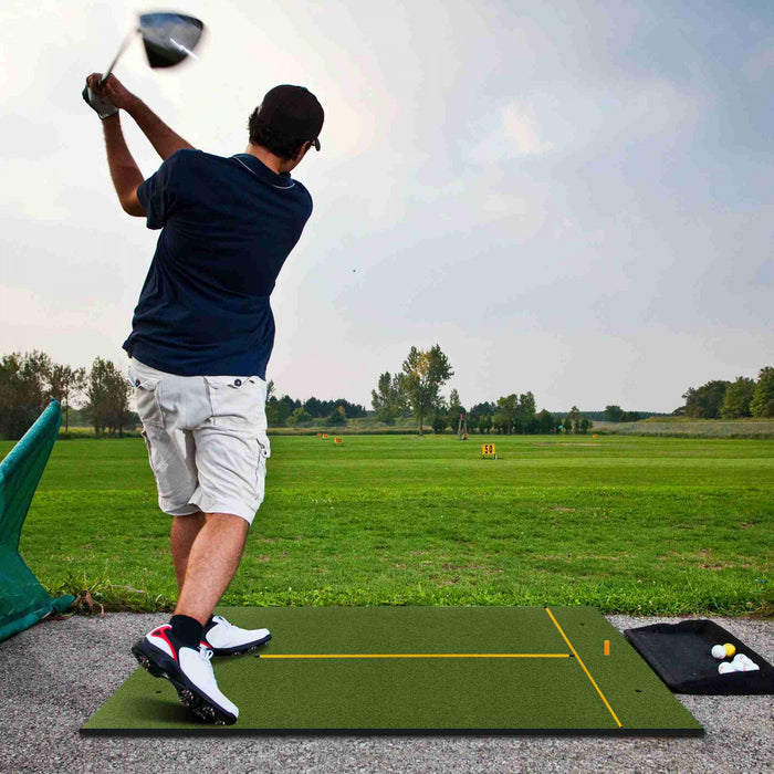 Costway 5 X 3 Ft Golf Hitting Mat Artificial Indoor Outdoor Turf Golf Training Mat 20 Mm