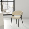 Luce Modern Metal Textured Vegan Leather Dining Chair in Sand | Chaise de salle a manger moderne Luce en metal texture et cuir vegetalien, coloris sable