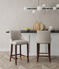 Shubert Modern Wood Upholstered Barstool in Light Gray - Set of 2 | Tabouret de bar moderne en bois Shubert avec revetement en tissu gris clair - Lot de 2