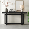 Ethan 59.1'' Triple Rectangle Design Painted Entryway Table with Pine Wood Legs,Black Sofa Table  | Table d'entree peinte Ethan 59,1'' avec design rectangulaire triple et pieds en bois de pin, noire
