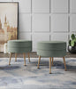 Bailey Mid-Century Modern Upholstered Accent Ottoman in Sage Green - Set of 2 | Lot de 2 poufs d’appoint rembourres Bailey style milieu du siecle en vert sauge