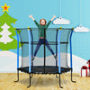 Soozier 63" Kids Trampoline Mini Indoor/outdoor Bouncer Jumper With Enclosure Net Elastic Thick Padd|Soozier Mini Trampoline Pour Enfants De 63" Pour Interieur/exterieur Avec Filet D'enceinte, Poteau E