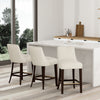 Beever Modern Chenille Wood Counter Stool in Cream - Set of 3 Bar Stool | Tabouret de comptoir moderne en bois avec chenille Beever, creme - Lot de 3