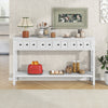Michael Solid Wood Console Table For Entryway With Storage Drawers And Bottom Shelf - White | Table Console Michael En Bois Massif Pour Entree Avec Tiroirs De Rangement Et Etagere Inferieure - Blanc