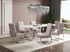 Element Modern Velvet Metal Dining Chair in Champagne - Set of 2 | Chaise de salle a manger moderne en velours et metal Element, coloris champagne - Lot de 2