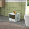 PawHut Foldable Cat Litter Box with Lid, Front Enter & Top Exit Kitten Litter Box Fully Enclosed, Pull-Out Drawer Type Large Cat Toilet with Scoop, Self-Groomer for Kitties, Green