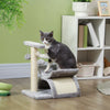 Pawhut 17" Small Cat Tree With Rotatable Top Pole, Cat Tower With Scratching Post, Platform, Tunnel, 2 Dangling Balls, Scratching Board, Light Grey