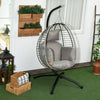 Outsunny Hanging Egg Chair with Thick Padded Cushion, Patio Swing Chair