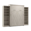 Bestar Key West Queen Murphy Bed with Closet Organizers (119 W) - Linen White Oak|Grand lit escamotable Key West de Bestar de 119 po (L) avec organisateurs de garde-robe - blanc chêne lin