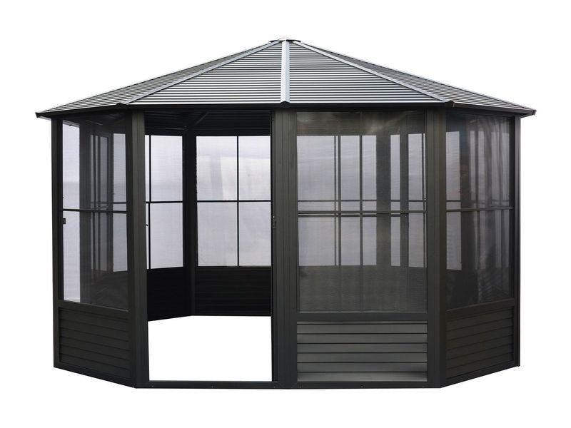 Florence Solarium 12x12 Metal Roof In Black
