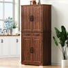 Fabian 72" Adjustable Shelves Pantry Cabinet With Pull-out Organizers -Brown | Armoire De Rangement Fabian 72" Avec Etageres Reglables Et Organiseurs Coulissants - Marron
