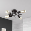 Dainolite Nebraska 4 Light Flush Mount Espresso Finish Lamp|Plafonnier affleuré Nebraska de Dainolite avec fini espresso et 4 ampoules