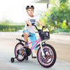 Costway 18" Kid's Bike For 4-8 With Height-adjustable Handlebar & Saddle Handbrake Purple