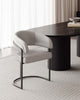Augusta Modern Metal Vegan Leather Dining Chair in Light Gray | Chaise de salle a manger Augusta moderne en metal et cuir vegetalien, gris clair