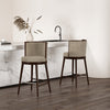 Evalyn Modern Wood Upholstered Barstool in Natural - Set of 2 | Tabouret de bar moderne en bois et tissu Evalyn, naturel - Lot de 2