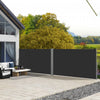 Outsunny Double Retractable Side Awning 236" X 63" Patio Screen Black|Outsunny Auvent Lateral Retractable Double Paravent De Terrasse, Noir