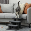 Pawhut 3-step Multi-level Carpeted Cat Scratching Post Pet Stairs, Dark Grey|Pawhut Escalier A Gratter Pour Chat A Plusieurs Niveaux, 3 Marches Avec Moquette, Gris