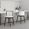 Evalyn Modern Wood Upholstered Counter Stool in White - Set of 2 | Tabouret de comptoir moderne en bois et tissu Evalyn blanc - Lot de 2