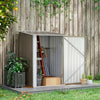 Outsunny 3.3' X 3.4' Lean-to Garden Storage Shed W/ Lockable Door Brown|Outsunny Remise De Jardin 3,3 Pi X 3,4 Pi Avec Porte Verrouillable, Brun