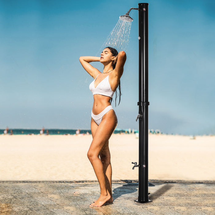 Outsunny 5.3 Gallons Solar Shower, Outdoor Shower For Backyard, Black