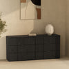 Clive Mid-Century Modern 72" Dresser in Black and Gold (6-Drawer) | Commode Clive style milieu du siecle 72" en noir et or (6 tiroirs)