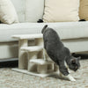 Pawhut 3-step Multi-level Carpeted Cat Scratching Post Pet Stairs, Light Brown|Pawhut Escalier A Gratter Pour Chat A Plusieurs Niveaux, 3 Marches Avec Moquette, Marron Clair