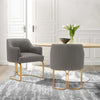Raya Modern Wood Vegan Leather Dining Chair in Taupe - Set of 2 | Chaise de salle a manger moderne en bois et cuir vegetalien Raya en taupe - Lot de 2