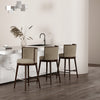 Evalyn Modern Wood Upholstered Barstool in Natural - Set of 3 | Tabouret de bar moderne en bois et tissu Evalyn, naturel - Lot de 3