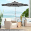 Costway 10FT Patio Solar Umbrella LED Patio Market Steel Tilt with Crank Outdoor Gray