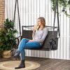 Outsunny 2-person Wicker Porch Swing Hanging Swing Bench With Steel Chains|Outsunny Banc De Balancoire Suspendu En Osier Pour 2 Personnes Avec Chaines