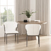 Kirsten Modern Metal Vegan Leather Dining Chair in White - Set of 2 Armoire | Chaise de salle a manger moderne en metal et cuir vegetalien Kirsten, blanc - Lot de 2
