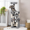 Pawhut Cat Tree, 52" Multi-level Cat Tower With Hammock, Cat Bed, Sisal Scratching Posts, Grey|Pawhut 52" Multi-niveaux Arbre A Chat Tour Chaton Griffoir Centre D'activites Maison De Jeu Avec Ham