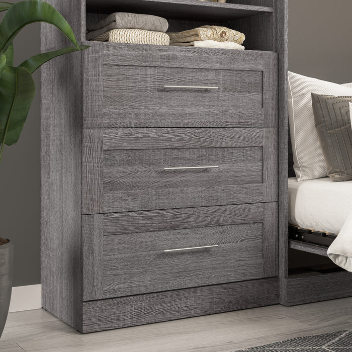 Bestar Pur 3 Drawer Set for 36 W Closet Organizer - Bark Grey